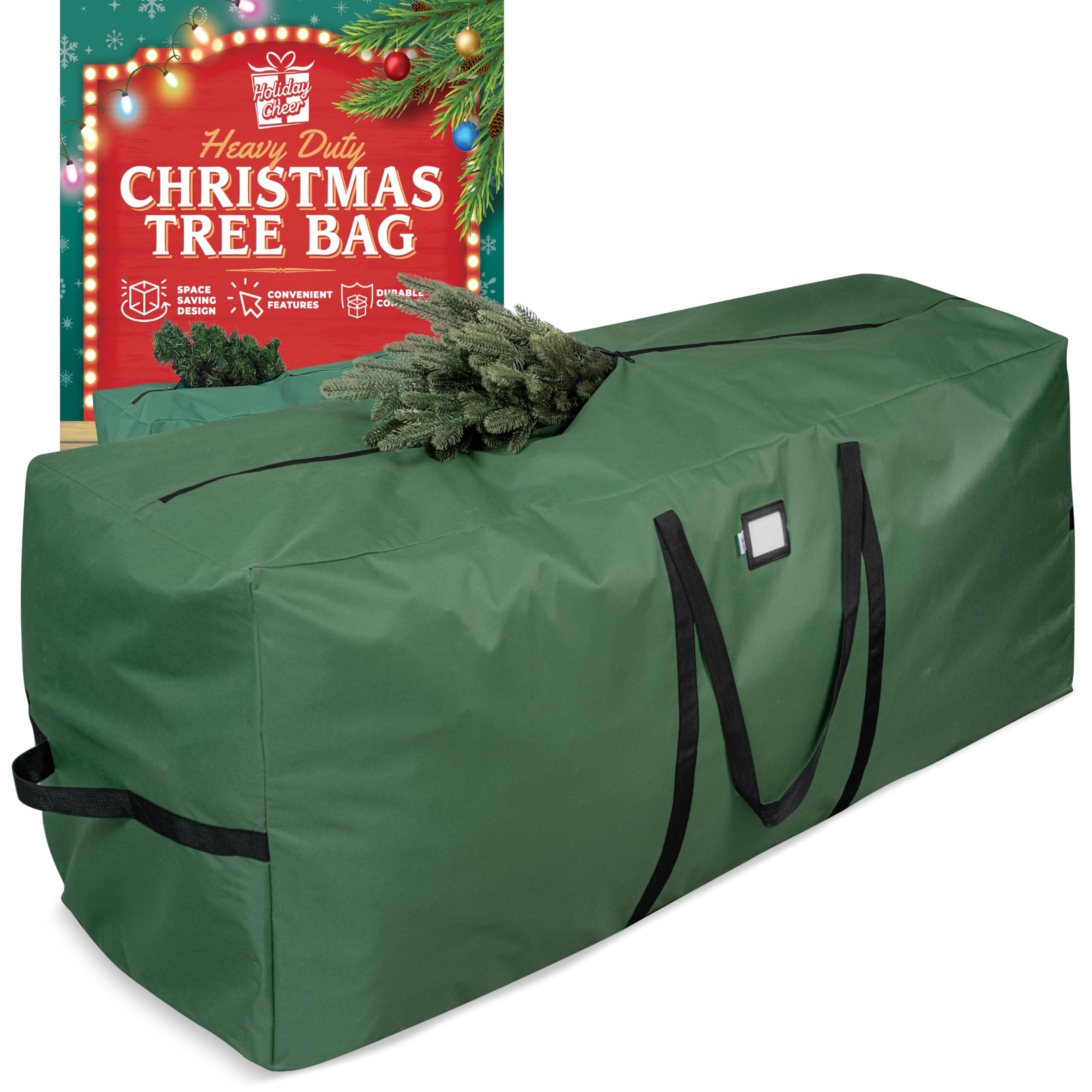 Holiday Cheer Christmas Tree Storage Bag - Heavy Duty Christmas Tree Bag Fits Up to 7.5ft Tall Artificial Christmas Tree, Waterp
