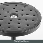 Mdesign Glass Top Side/End Drink Table - Tall Modern Round Accent Metal Nightstand Furniture For Living Room, Dorm, Home Office, And Bedroom - 16' Round - Clear/Matte Black