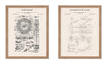 Poster Master 2-Piece Dart Game Blueprint Poster - Dart Game Patent Print - Darts Art - Dart Board Art - Technical Drawing Art -