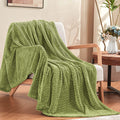 Inhand Sage Green Fleece Throw Blanket For Couch, Super Soft Flannel Blanket, Lightweight Fuzzy Blankets Sofa Bed Office, Washab