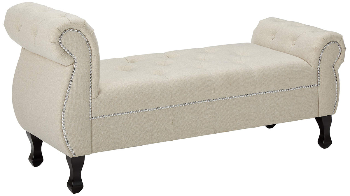 Baxton Studio Ipswich Linen Bench, Beige