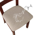 Genina Waterproof Seat Covers For Dining Room Chairs Covers Dining Chair Seat Covers Kitchen Chair Covers Slipcovers (Khaki, 2 Pcs)