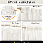 Mysky Home Curtains 63 Inch Length 2 Panels, Boho Curtains Sheer Light Soften For Bedroom Kitchen Farmhouse Style Country Rustic Drapes Window Treatment Set, 50' X 63', Natural