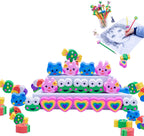Rondure Pencil Erasers Toppers 35Pcs Pencil Top Erasers Cap Pink Heart Shape Pencil Eraser Topper