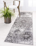 Unique Loom Sofia Collection Area Rug - Grand (3 3 x 16 5 Runner, Gray/ Ivory)
