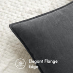 Miulee Pack Of 2 Dark Grey Decorative Pillow Covers 22X22 Inch Soft Chenille Luxurious Couch Throw Pillows Farmhouse Cushion Covers Euro Shams With Elegant Design For Sofa Bed Living Room Home Decor