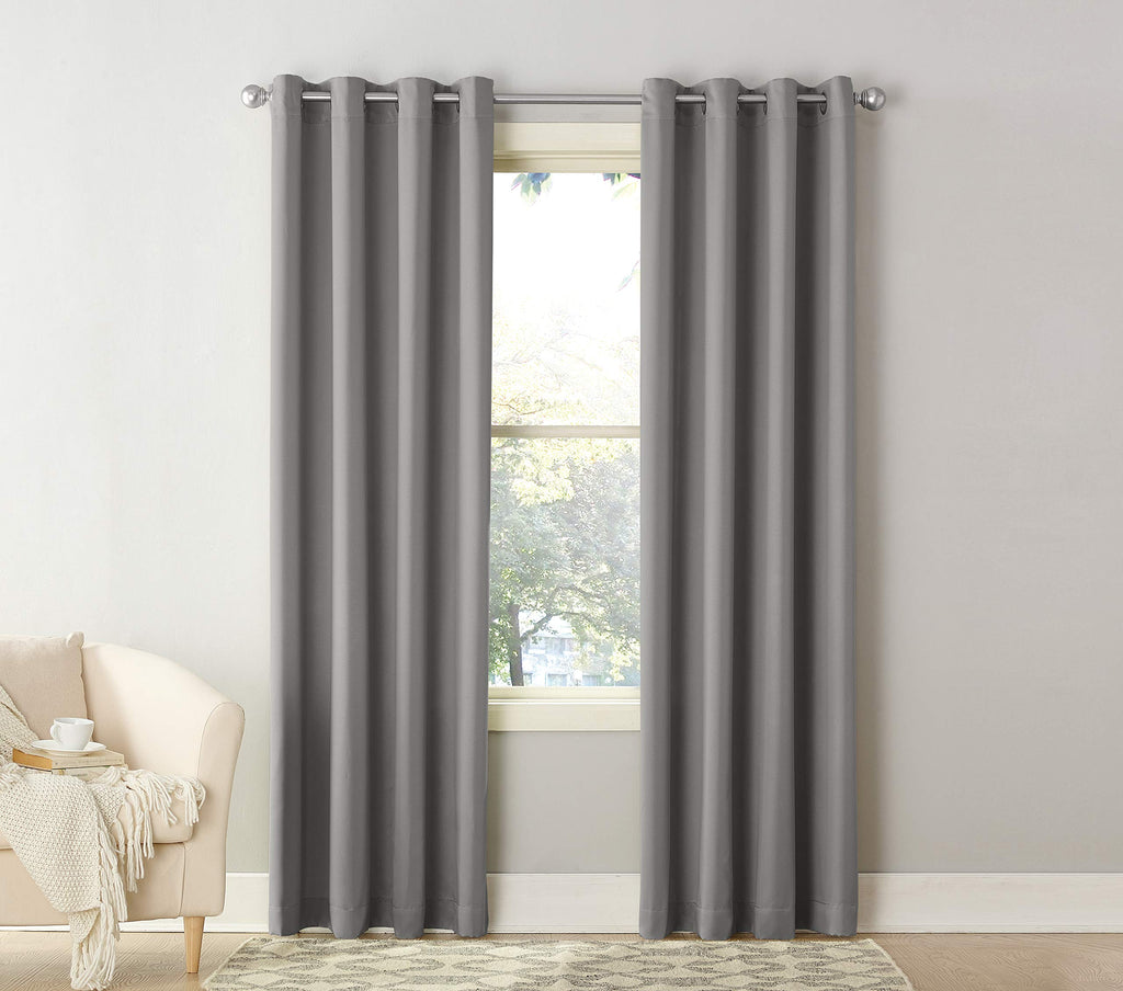 Sun Zero Becca Energy Efficient Grommet Curtain Panel, 40'' X 84'', Gray