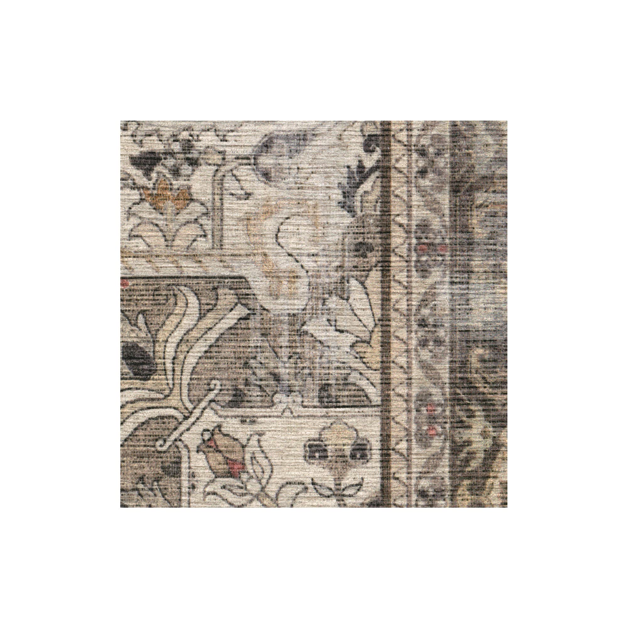 Ruggable Kamran Round Rug - Perfect Vintage Washable Area Rug For Kitchen, Entryway, Hallway, Kids Room - Stain & Water Resistan