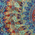 Qilmy Mandala Outdoor Tablecloth 60 Inch Waterproof Round Tablecloth With Umbrella Hole And Zipper For Backyard Party Bbq Decor