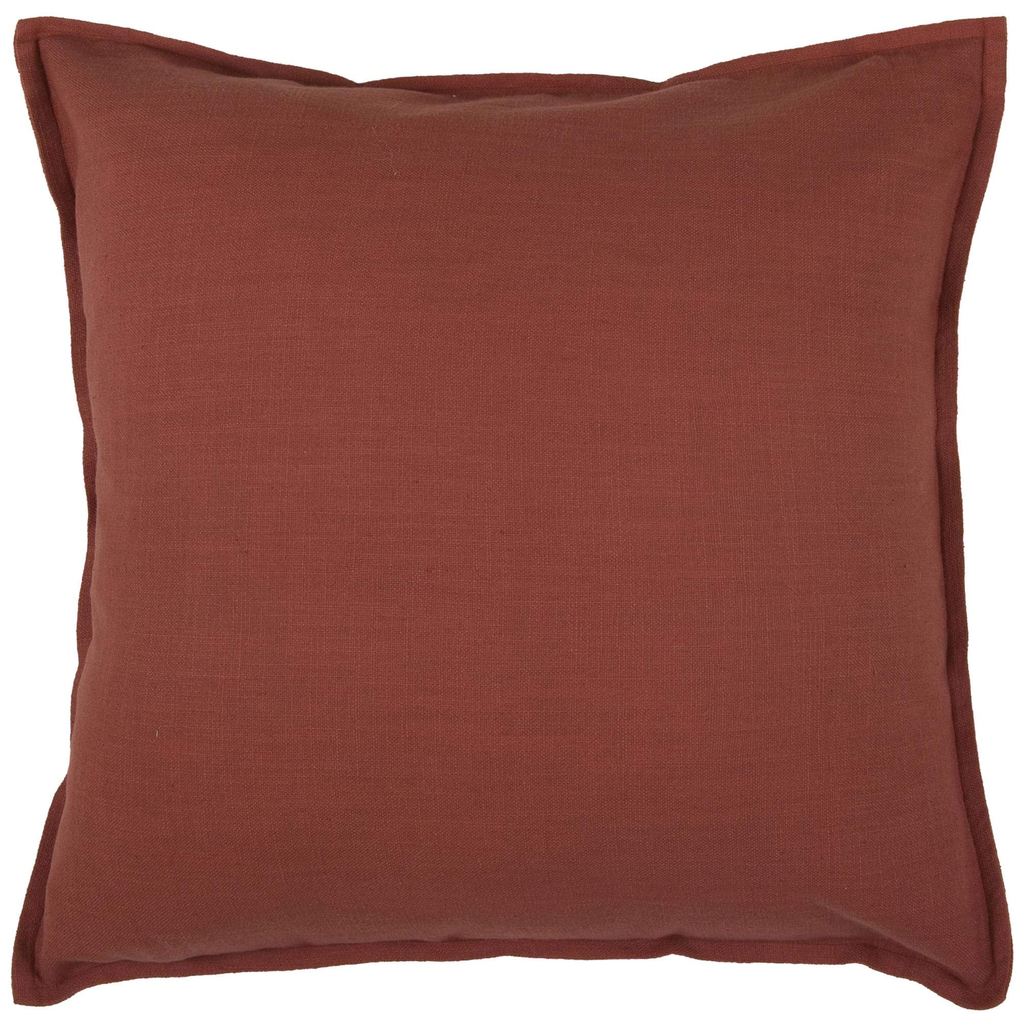 Rizzy Home | T03639 | Poly Fill Decorative Pillow | 20"X20" Red/Orange/Brown Solid