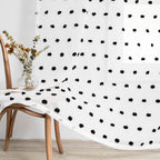 MYSKY HOME Curtains for Living Room 84 Inch Long Halloween Black Pom Pom Curtains for Bedroom Sheer Curtains for Nursery Windows