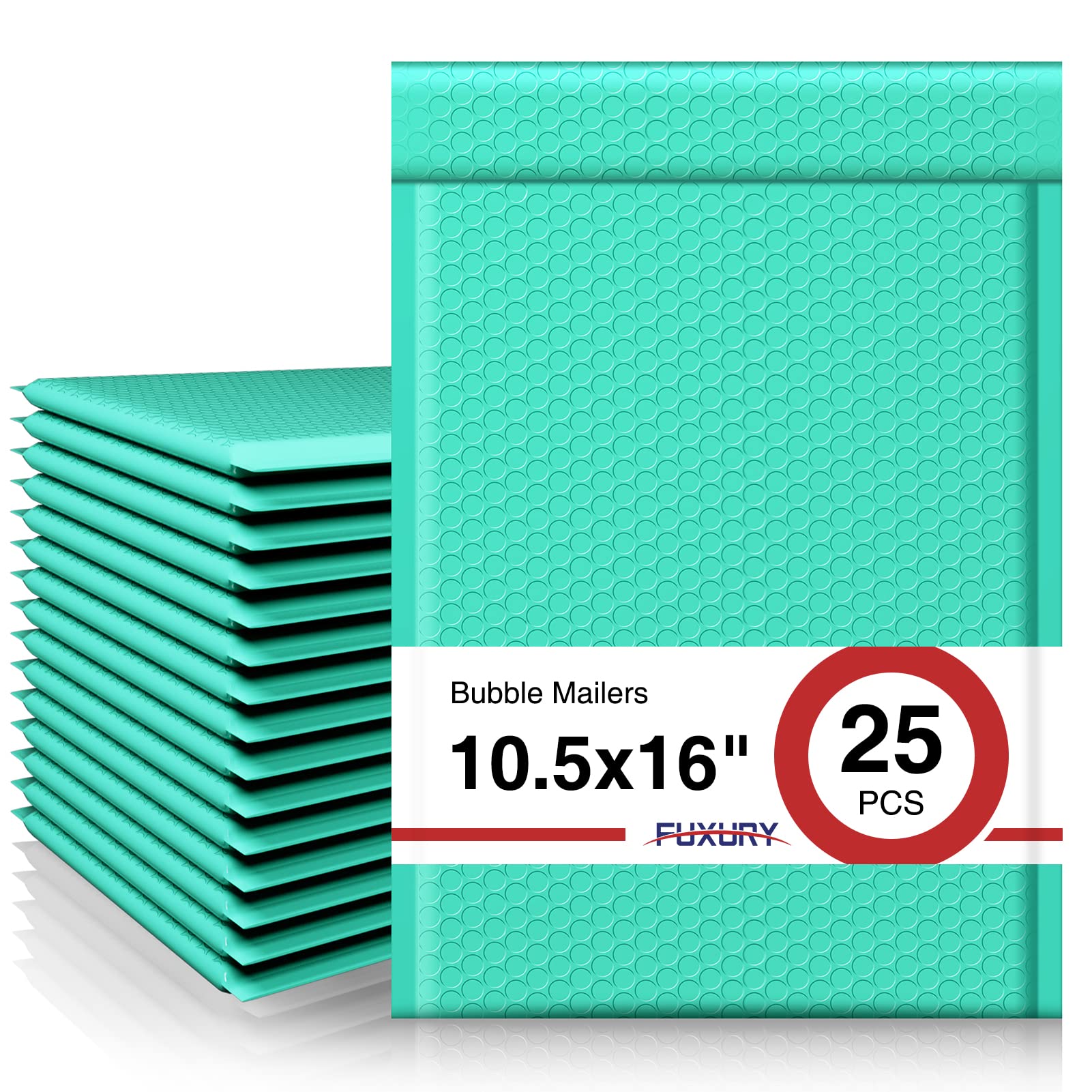 Fuxury Bubble Mailers 10.5X16 Inch 25 Pack Self Seal Padded Envelopes Large Shipping Envelopes Waterproof Padded Mailers Bubble