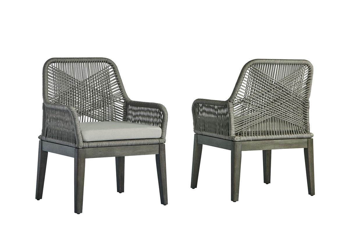 Best Quality Furniture D1004 Patio Dining, Set Of 2 Chairs, Gray