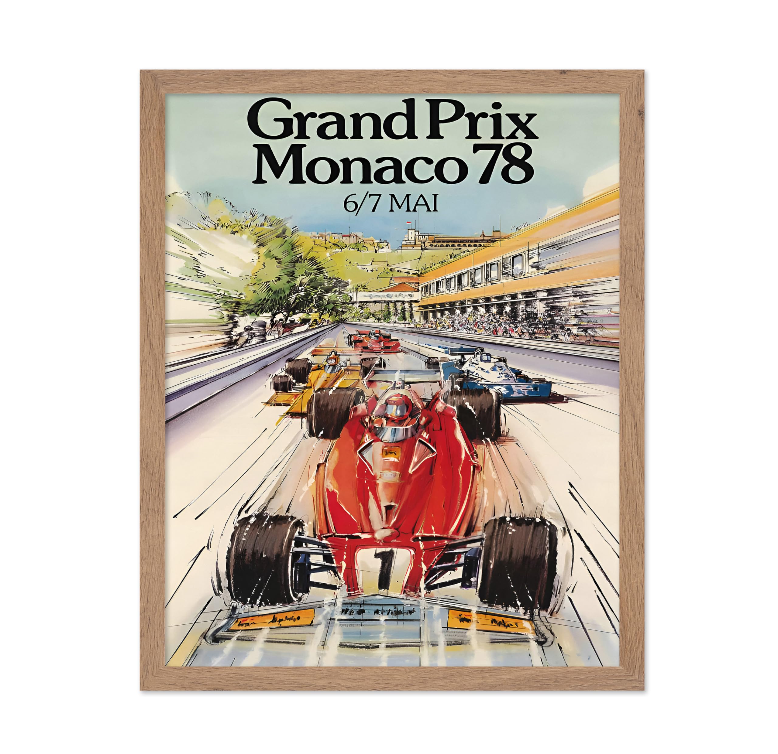 Poster Master Vintage Monaco Car Racing Poster - Retro Grand Prize Monaco Print - Sports Wall Art - Gift for Him, Car Enthusiast