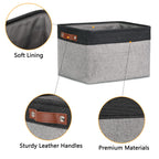 Dullemelo Fabric Baskets For Storage, Rectangular Fabric Storage Bins Collapsible, Perfect For Shelves, Closets, Nursery, Empty