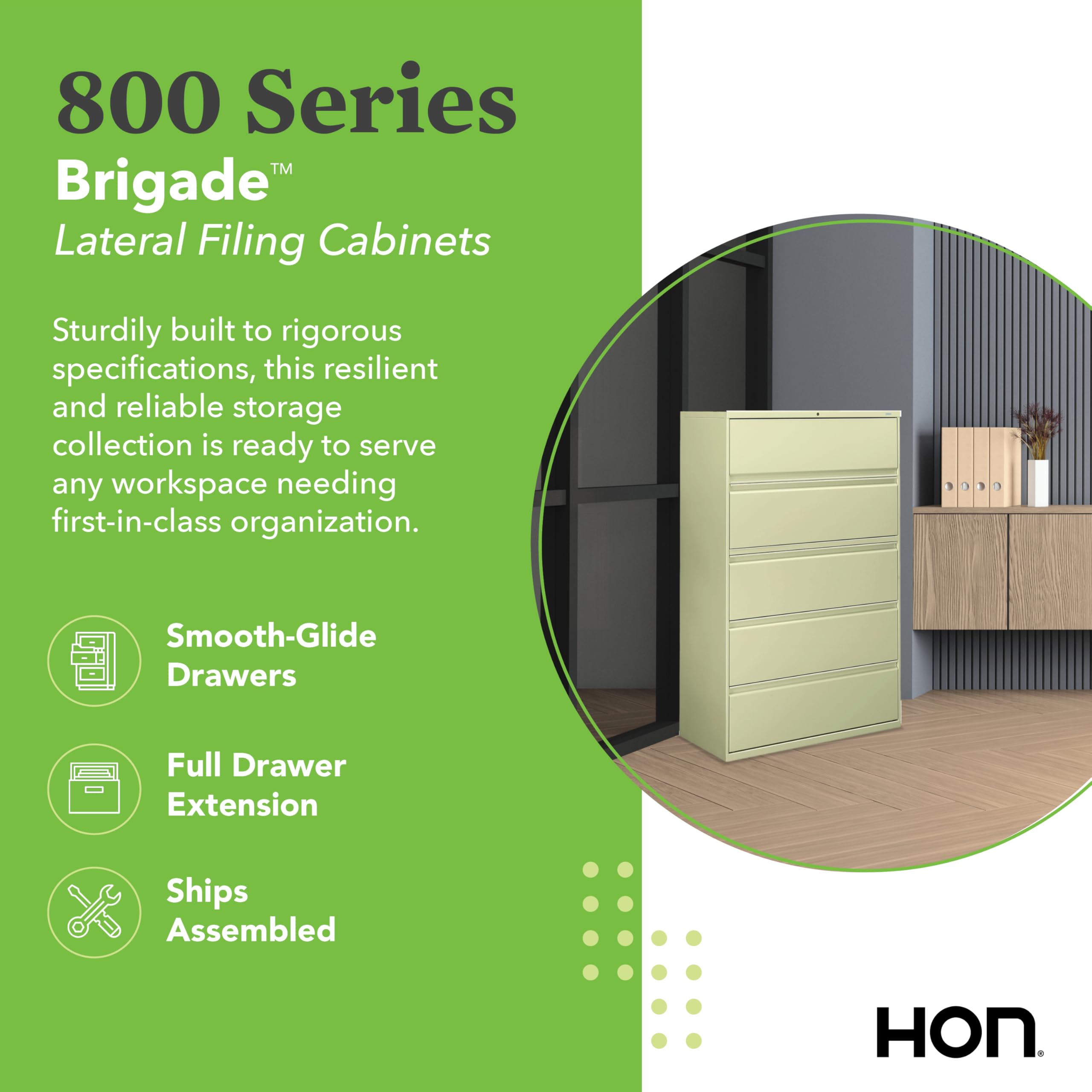 800 Series 42"W 5-Drawer File Finish: Black