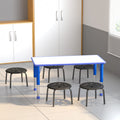 Flash Furniture Bentley Plastic Nesting Stack Stools, 11.5"Height, Black (5 Pack)