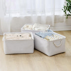 Thewarmhome Storage Basket For Gifts Empty - Large 3 Pack 15.7X11.8X8.2 Inch Storage Basket For Organizing With Handles, Canves