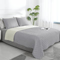 Easy-Going Twin Size Reversible Quilt Set With 1 Quilt And 1 Pillow Shams, Soft Bed Quilt Cover, Water Resistant Lightweight Mic