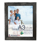 BARNWOODUSA | Farmhouse A3 Picture Frame | 1 1/2 inch Molding | 100% Reclaimed Wood | Rustic | Smoky Black