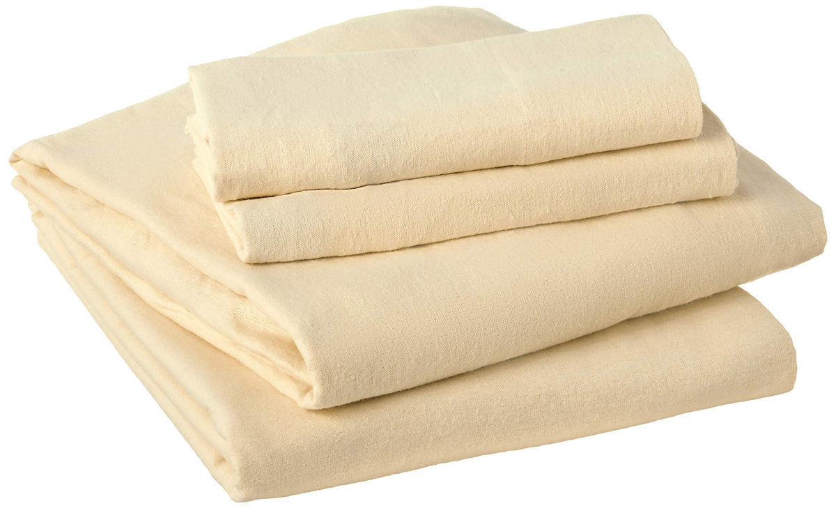 Pointehaven Flannel Deep Pocket Set With Oversized Flat Sheet, Queen, Marzipan