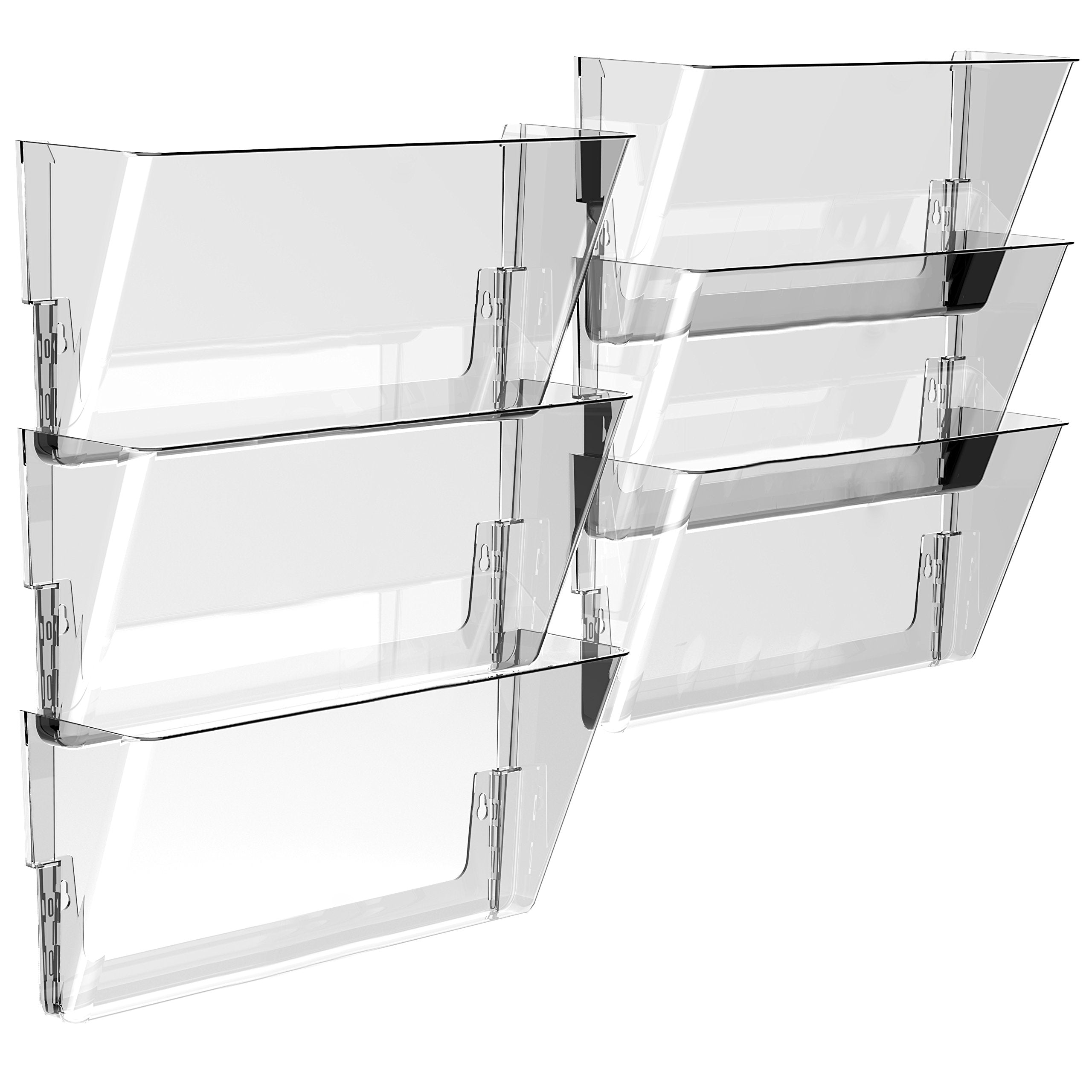 Storex Wall File, 16 X 4 X 7 Inches, Legal, Clear, Case Of 6 (70207U06C)
