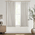 Short Linen Blackout Curtains for Bay Windows 48 Inch Length Bedroom/Living Room/Bathroom, Heat Blocking Cute 48 Inches Long 2 P