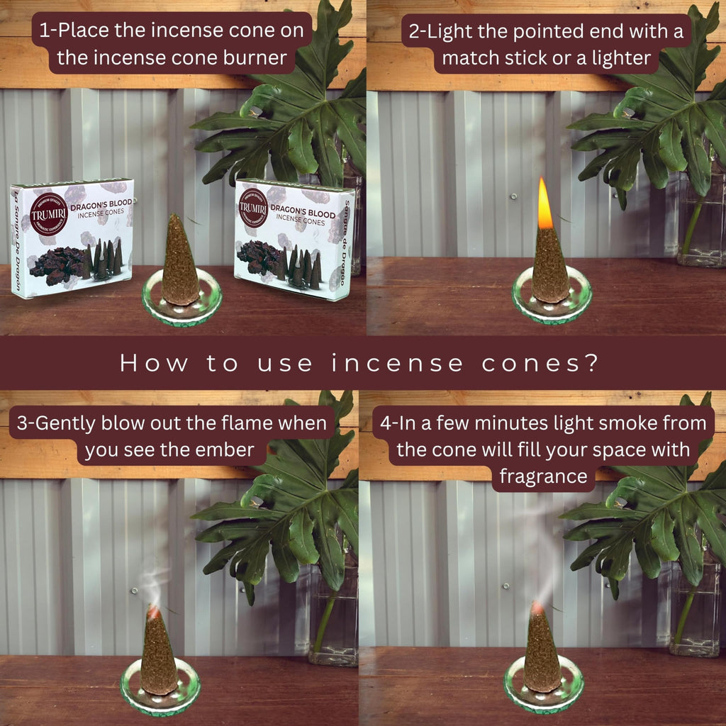 Dragons Blood Incense Cones - Total 20 Cone Incense - Dual Pack Of 10 Insence Cones - Incense Cones Scented - Cone Incense Scent