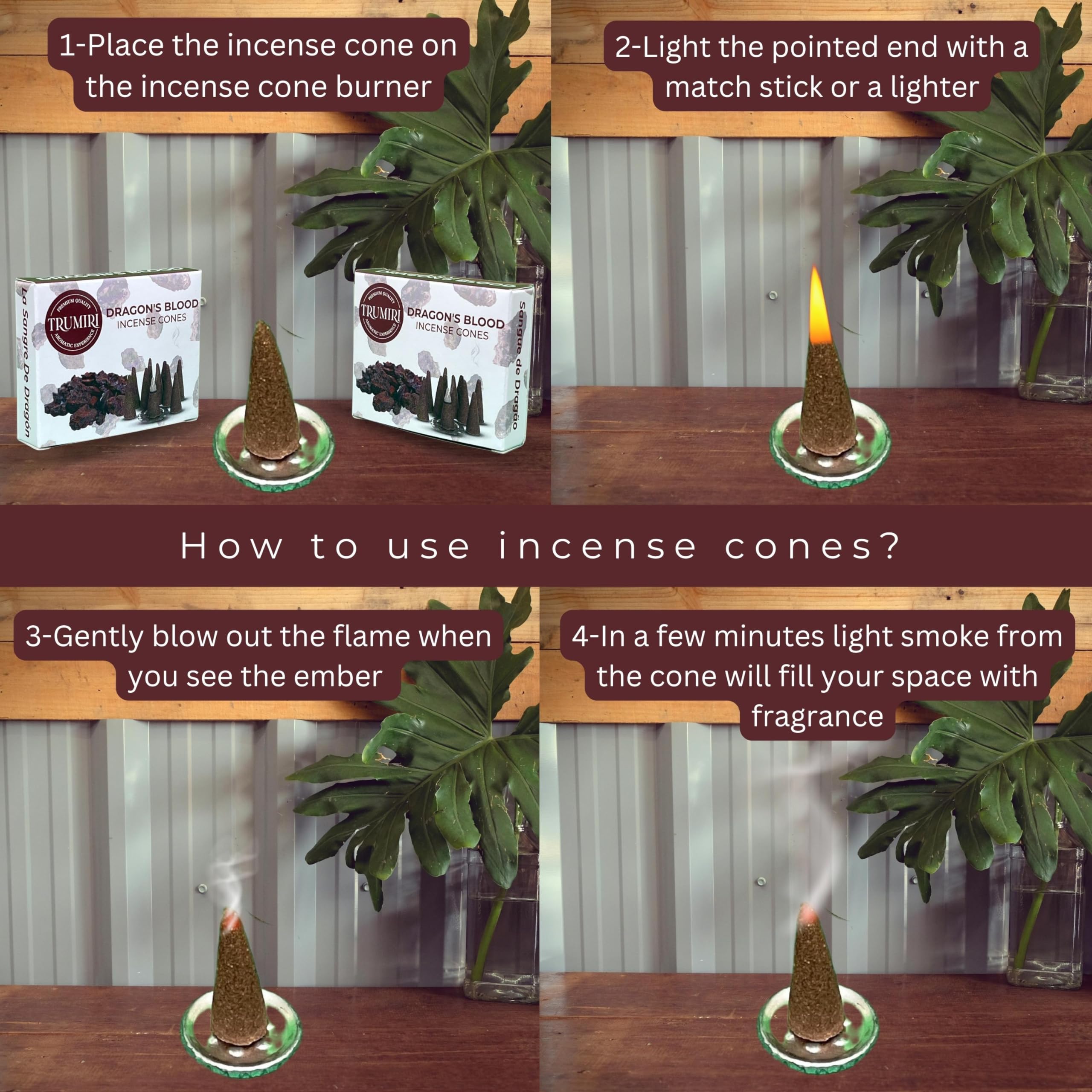 Dragons Blood Incense Cones - Total 20 Cone Incense - Dual Pack Of 10 Insence Cones - Incense Cones Scented - Cone Incense Scent