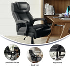 Flash Furniture Hercules Series High-Back Swivel Leathersoft Office Chair, Ergonomic Executive Chair With Headrest And Adjustable Height, Black