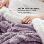 Bedsure Sherpa Blanket King Size For Bed - Super Soft Cozy Plush Fleece Thick Warm Blanket For Winter, Purple, 108X90 Inches