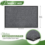 Door Mat Heavy Duty Outdoor Indoor Doormat Low Profile Front Door Mat Large 35X60 Inch Light Gray Entrance Welcome Mats Easy Cle