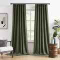Dualife Pinch Pleated Blackout Curtains 108 Inches Long 9Ft Length 2 Panels Set, Back Tab With Hooks,Ceiling Curtains For Track