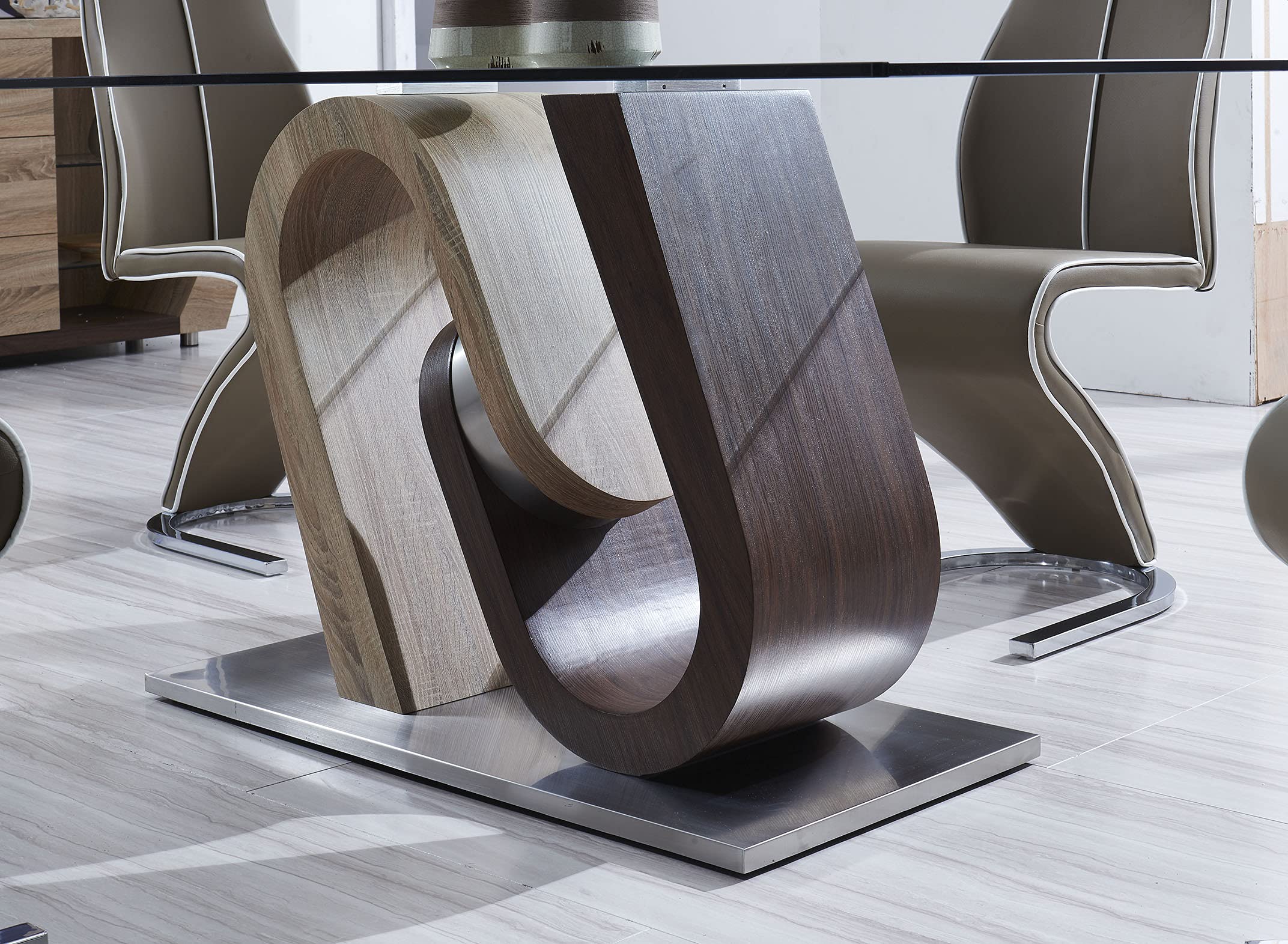 Global Furniture Usa Dining Table, Walnut Oak