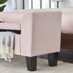 Contemporary Home Living Bedroom Velvet Bench with Storage in Pink