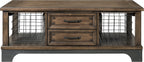 Intercon Whiskey River 50" Wide Drawers and 2 Open Shelves, Gun Powder Gray Coffee Tables