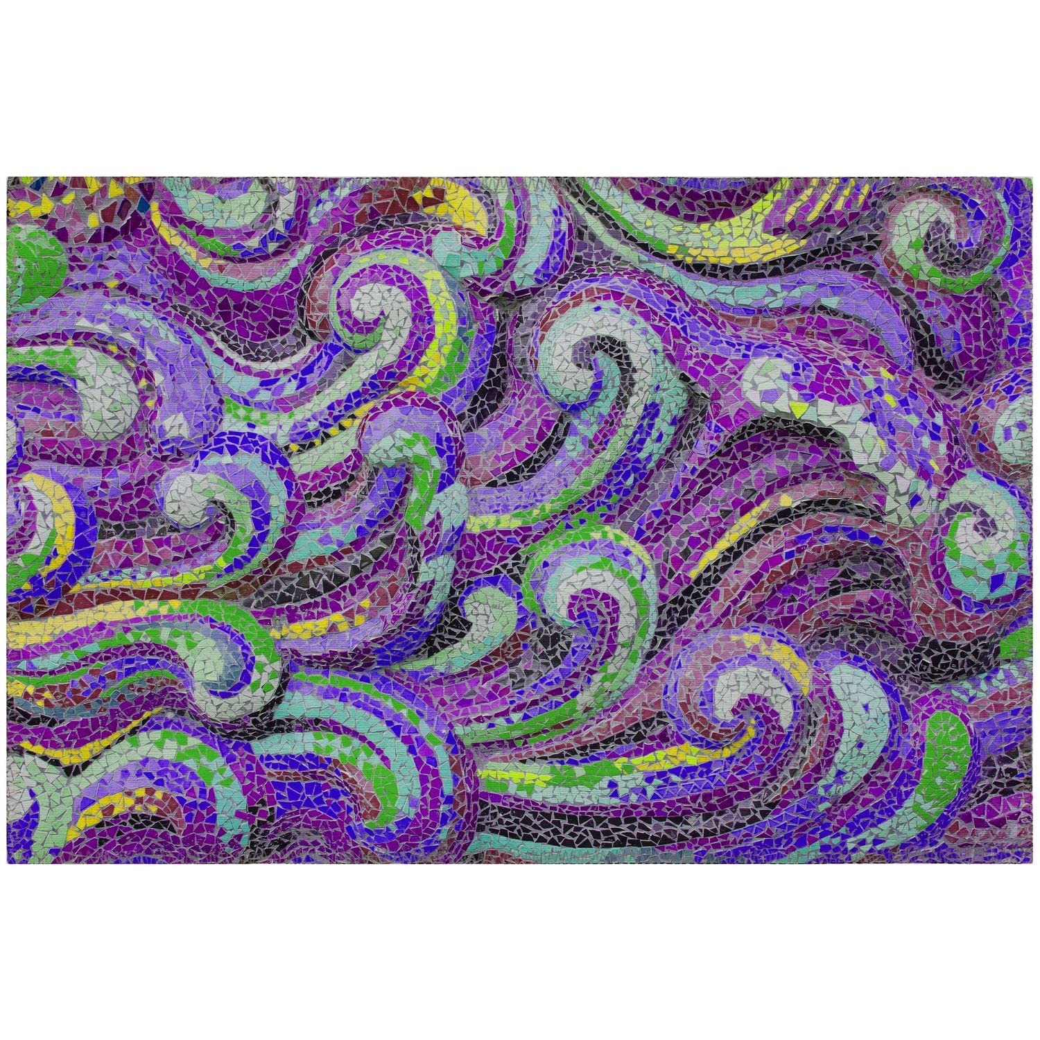 Seabreeze Sz14 Purple Coastal Rug Rectangle 5' X 7 ' 6"