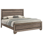 Coaster Home Furnishings Kauffman Transitional Wood Eastern King Size Panel Bed Frame 54-inch Headboard Washed Taupe 204191KE