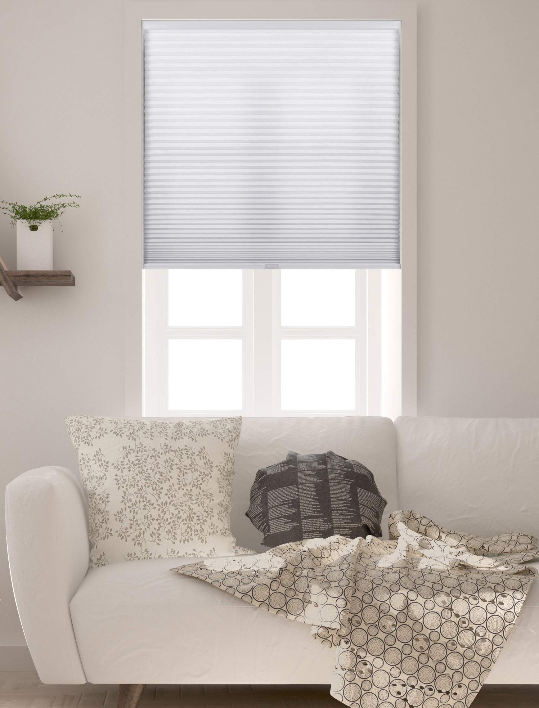 Arlo Blinds Single Cell Light Filtering Cordless Cellular Shades, Color: Pure White, Size: 35.5'' W x 48'' H