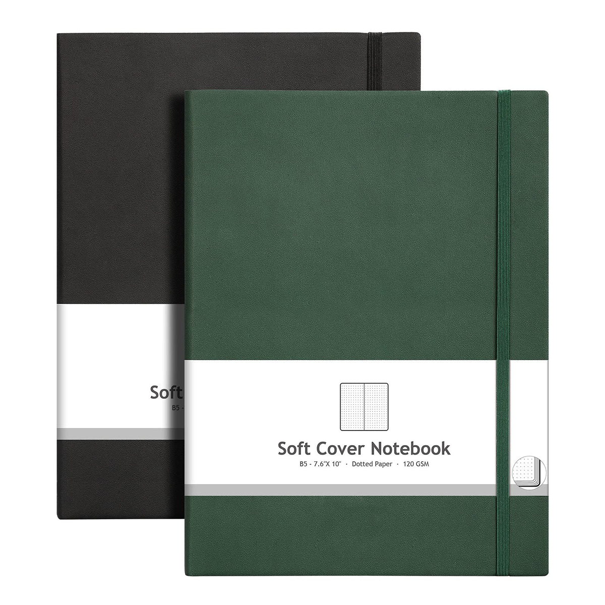 Ahgxg Bullet Dotted Journal 2 Pack - B5 Large Journal Dot Grid Notebook (7.6' X 10') With Thick 120Gsm Dot Paper, Soft Leather
