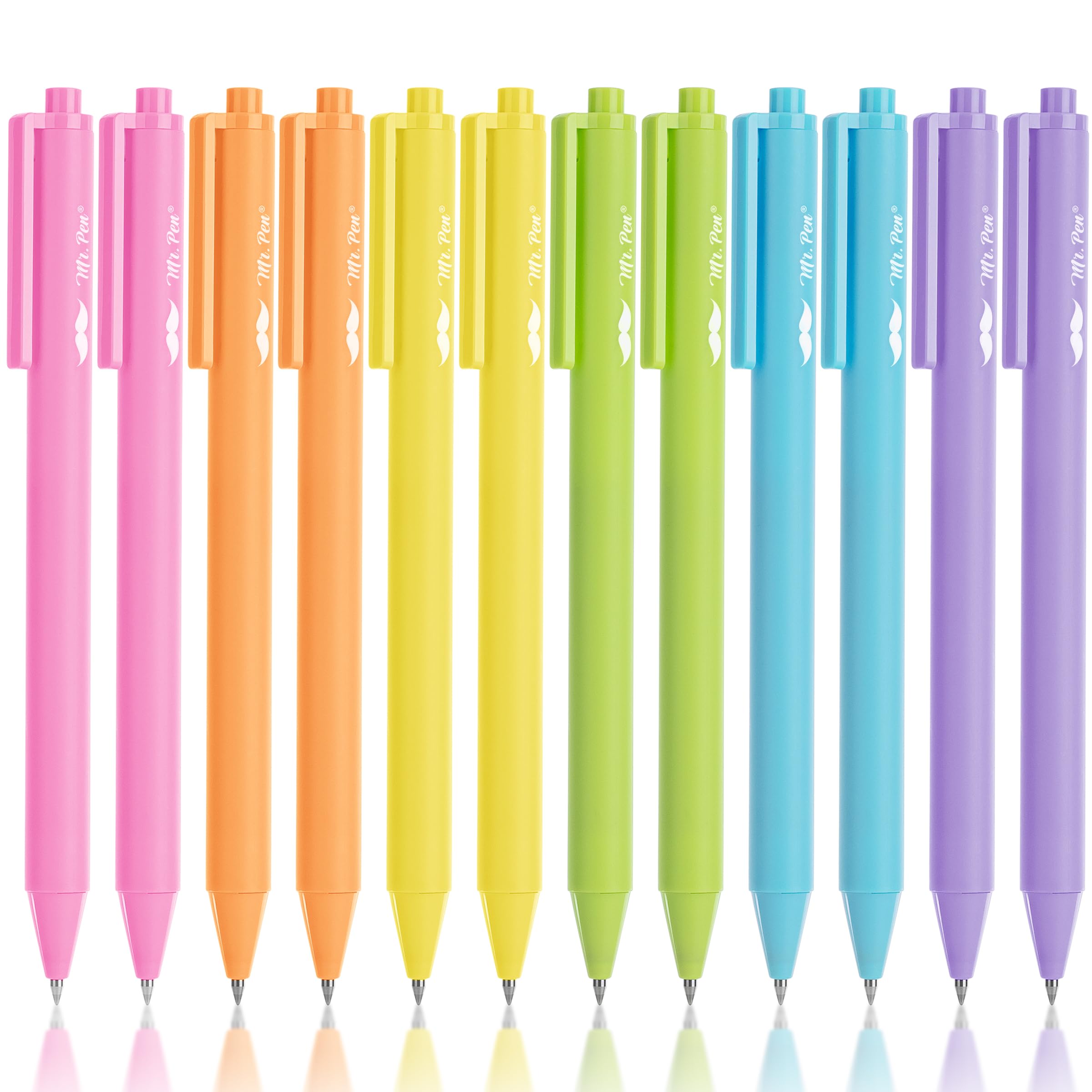 Mr. Pen- Retractable Gel Pens, 12 Pack, Bright Color Ink Gel Pens, Gel Pens Fine Point, Retractable Pens, Cute Pens, Gel Ink Pen