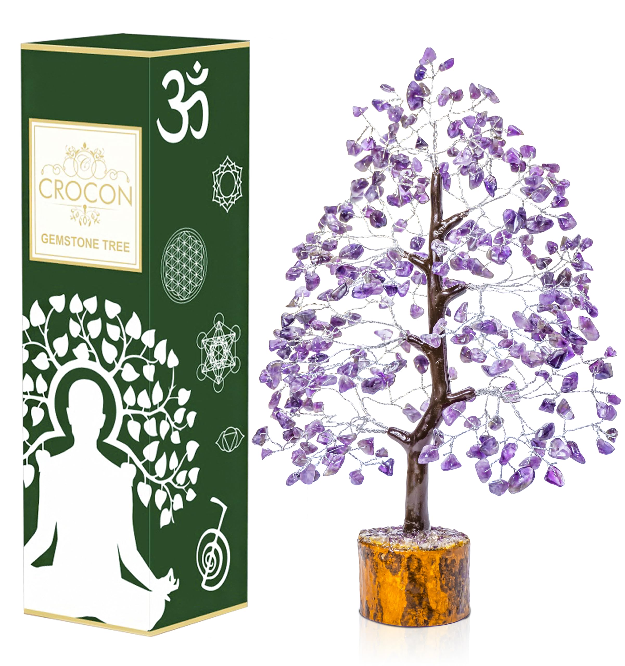 Amethyst Crystal Tree of Life - Handmade Gemstone Tree, Chakra Tree of Life, Healing Crystal Tree, Feng Shui Tree Decor, Crystal