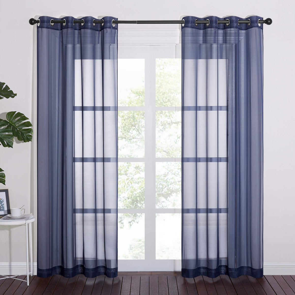 Nicetown Sheer Curtains For Living - Long Voile Window Drapes Panels 84' For Patio/Boy Room/Master Bedroom/Sliding Door (54' W