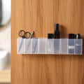 ZAWZA Wall Mounted Plastic Storage Organizer Rack with Multiple Compartments for Cosmetic Tubes Bottles Brushes Adhesive Install