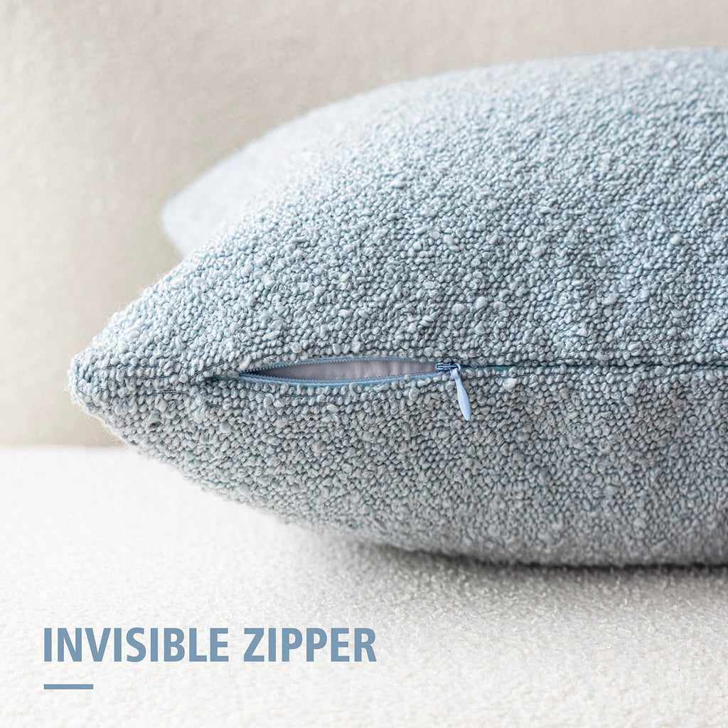 Foindtower Modern Textured Boucle Lumber Throw Pillow Covers Accent Solid Decorative Pillow Cases Cozy Couch Cushion Case For So