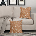 Fall Pumpkin Pillow Covers 18X18 Set Of 2 Autumn Themed Thanksgiving Harvest Burnt Orange Print Decorative Throw Pillows Outdoor