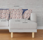 HomeRoots Red Light Green Indigo Broadcloth 16â€ Red Light Indigo Roses Indoor Outdoor Throw Pillow