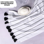 Folkulture Boho Hand Towels With Tassels For Bathroom Hanging And Decorative, Set Of 2, 100% Cotton, 16'' X 30'' Inches (Hamilto
