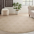 Nourison Versatile Cream 8 x Round Area Rug - Easy Clean, Non Shedding, Bed Room, Living Room, Dining Room, Kitchen (8 x Round