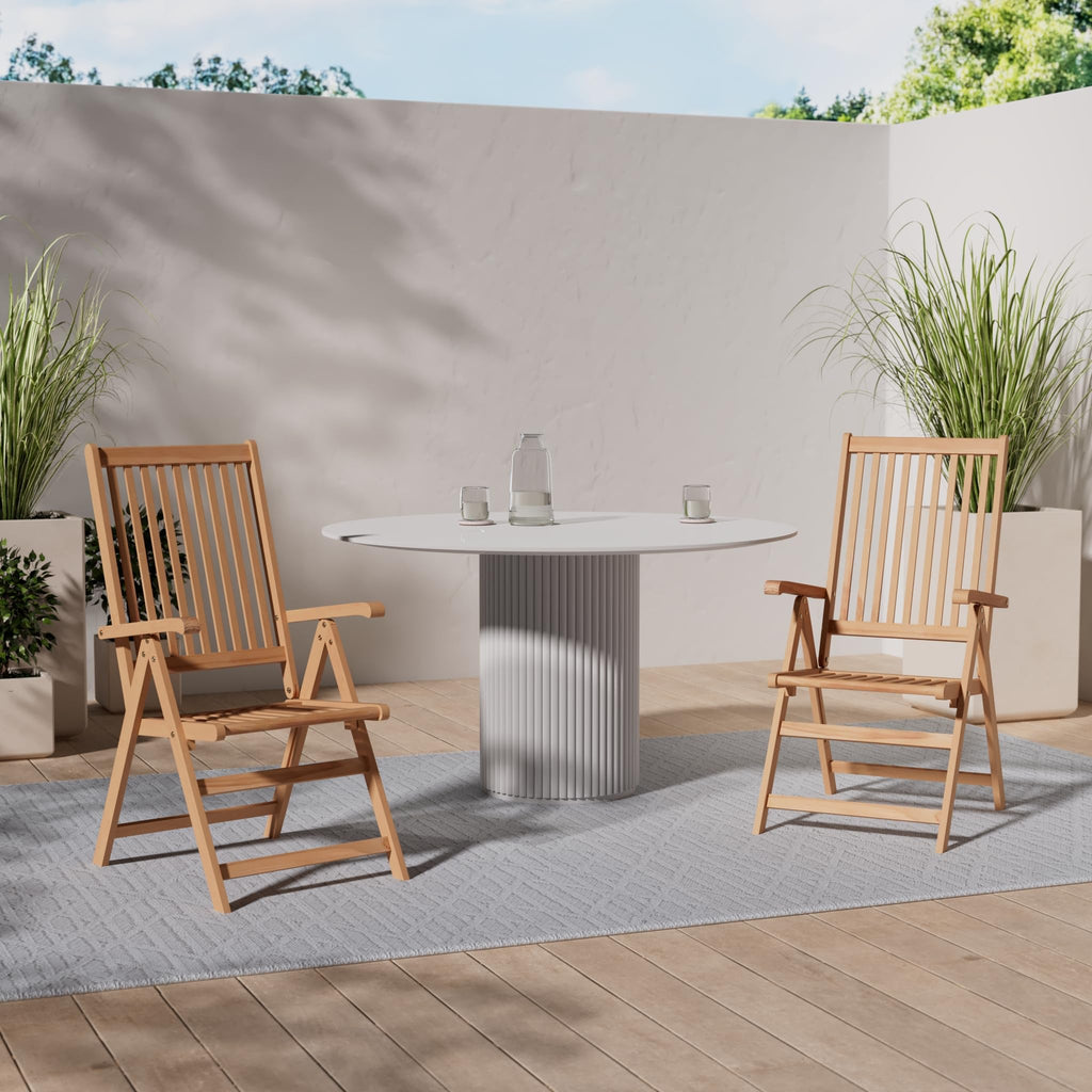 vidaXL 8X Solid Teak Wood Reclining Patio Chairs Garden Outdoor Balcony Backyard Terrace Lounge Dinner Dining Seating Home Furniture